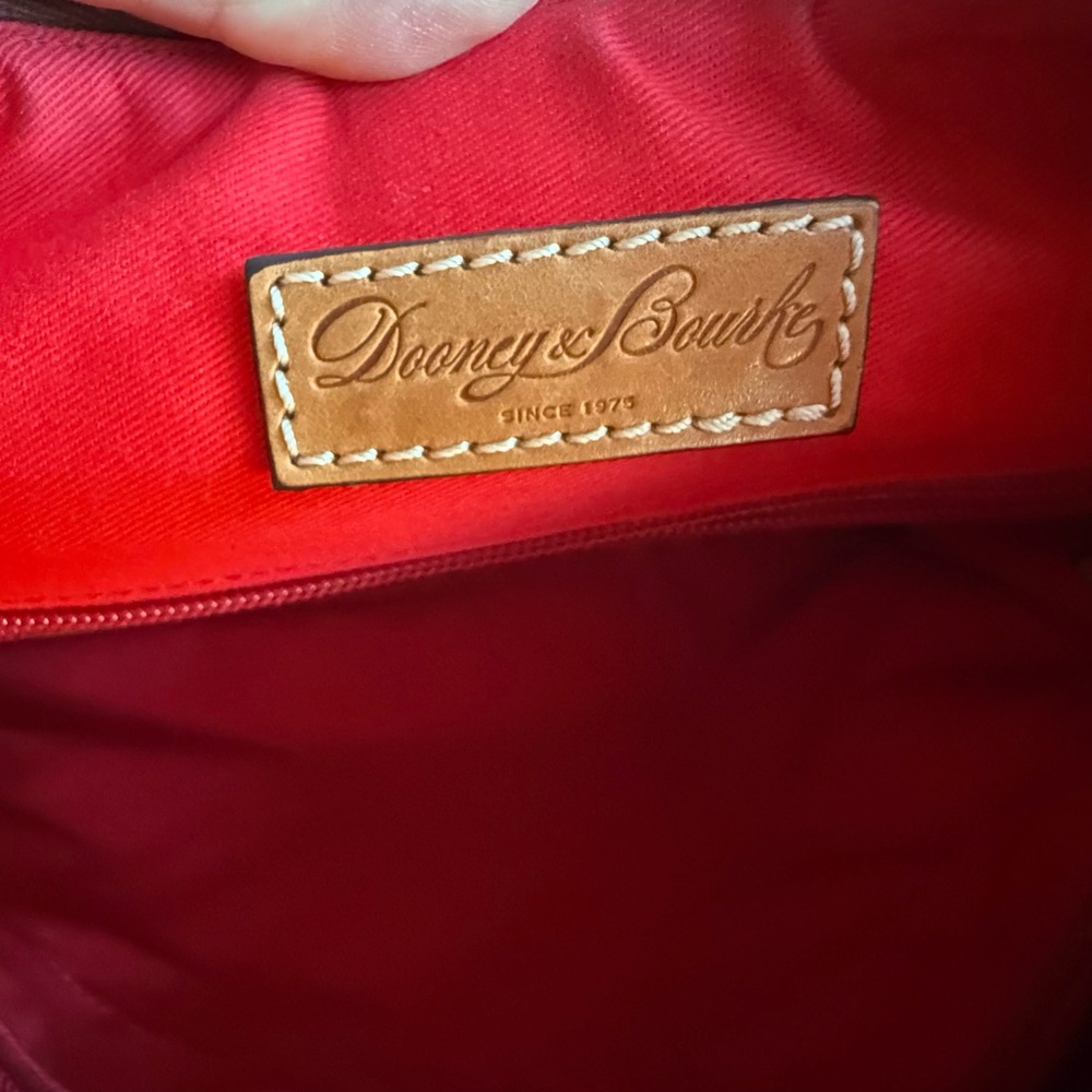 Vintage Dooney & Bourke Brown Leather Suede Shoulder Bag Snake Skin Embossed - Picture 15 of 16